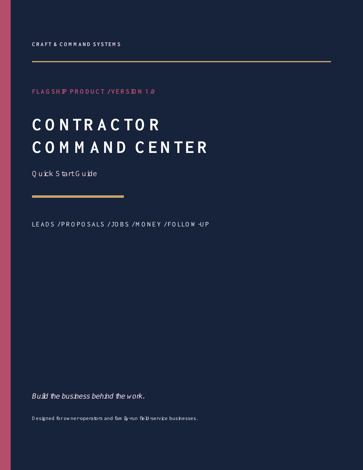Contractor Command Center Quick Start Guide cover